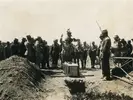 Burial of French pilot Henri Dumas on Tenedos. He now lies in the French national cemetery at Seddul-bahr, grave no. 4.