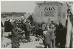 General Gouraud lays a palm at the dedication of the cemetery in 1930.